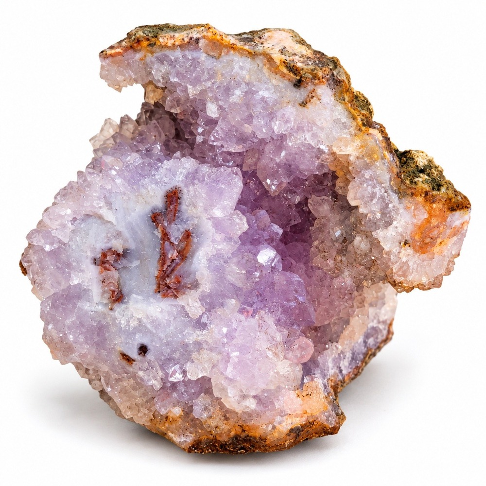 Natural Lavender Amethyst Quartz Geode Druzy Crystal Mineral Specimen 13.7 oz